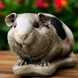 Concrete Guinea Pig Figurine Stone Pet Statue Cement Garden Art Outdoor Yard Decor Cute Animal Sculpture Gift For Lover Lawn Ornament - thumbnail 4