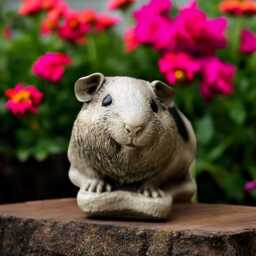 Concrete Guinea Pig Figurine Stone Pet Statue Cement Garden Art Outdoor Yard Decor Cute Animal Sculpture Gift For Lover Lawn Ornament - thumbnail 2