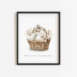 Autumn Leaves & Pumpkins Please - Autumn Neutral Prints Home Decor Seasonal Wall Art Beige - thumbnail 2