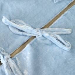 Pastel Blue Velvet Christmas Tree Skirt, Luxury Plush Fur Skirt With Ruffle, Xmas Decoration Holiday Party Decor, Decor - thumbnail 4
