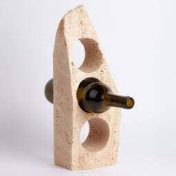 Handmade Travertine Wine Bottle Holder Unique Rack - thumbnail 3