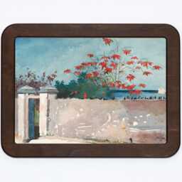 A Wall, Nassau Winslow Homer Painting Sky Flowers Wooden Framed Art Print - thumbnail 2