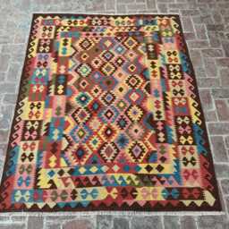 4x6 Afghan Designer Kilim Runner - Vibrant Vegatable Dyed Wool Flatweave Contemporary Tribal Hallway Accent With Boho Soul-Gift Rug - thumbnail 2