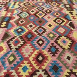 4x6 Afghan Designer Kilim Runner - Vibrant Vegatable Dyed Wool Flatweave Contemporary Tribal Hallway Accent With Boho Soul-Gift Rug - thumbnail 4