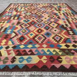 4x6 Afghan Designer Kilim Runner - Vibrant Vegatable Dyed Wool Flatweave Contemporary Tribal Hallway Accent With Boho Soul-Gift Rug - thumbnail 3