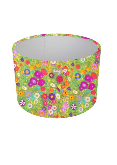 Klimt's Garden Flowers Pendant Ceiling/Table Drum Light Shade, Art Home Decor, Made UK - image 1