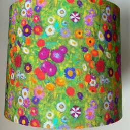 Klimt's Garden Flowers Pendant Ceiling/Table Drum Light Shade, Art Home Decor, Made UK - thumbnail 2