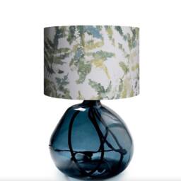 Tropical Leaf Drum Lampshade Teal Citrus Botanical Print - thumbnail 3