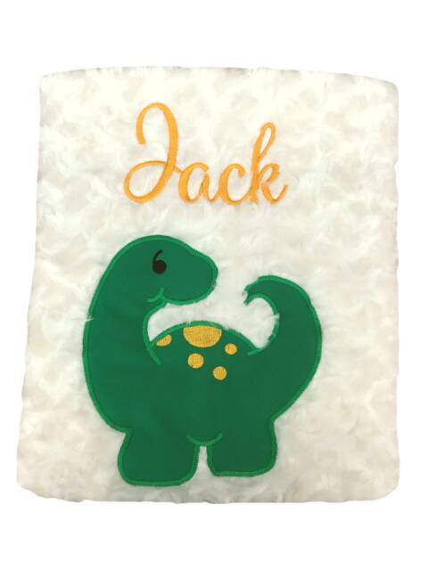 Dinosaur Personalised Cream Blanket/Throw - image 1