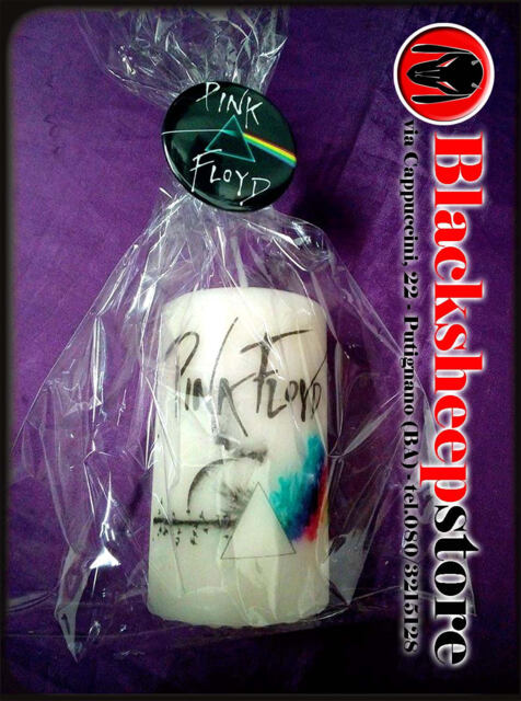 Pink Floyd Candle Personalized, Achievable On Request With Any Image, Photo Or Phrase Of Your Choice, Rock Music, Free Brooch - image 1