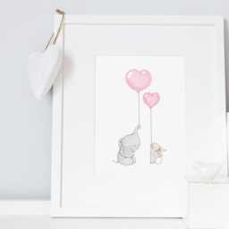 Rose Pink Set, Unframed Nursery Art Prints, Baby Girl, Pale Pink, Bedroom Art, Children's Illustration, Pictures For Girl's Room, Wall Decor - thumbnail 3