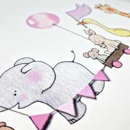Rose Pink Set, Unframed Nursery Art Prints, Baby Girl, Pale Pink, Bedroom Art, Children's Illustration, Pictures For Girl's Room, Wall Decor - thumbnail 2