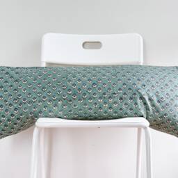 Lumbar Pillow Cover Indian Block Print Floral, Natural Dyed - thumbnail 2