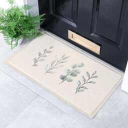 Neutral Leaves Doormat Recycled PVC, Anti-Slip Indoor Outdoor Welcome Mat - thumbnail 1