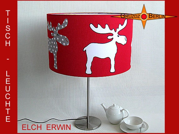 Children Table Lamp Elch Erwin Red - image 1