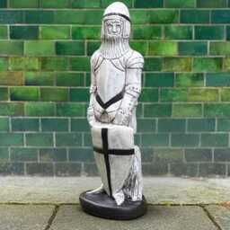 Stone Medieval Knight Sculpture Concrete Statue Garden Soldier Figure Handmade Warrior Ornament Patio Decor Yard Art - thumbnail 1
