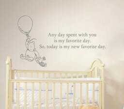 Winnie The Pooh Quote Wall Decal Vinyl Sticker Decals Quotes Any Day Spent With You Is My Favorite Day... Decor Nursery Baby Room X61 - thumbnail 1
