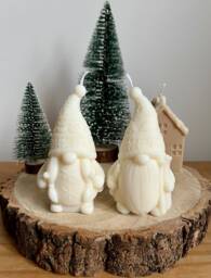 Skiing Gonk Couple Candle Set - Mr & Mrs Decorative Set, Soy Wax Christmas Decor, Lover Gift - thumbnail 1