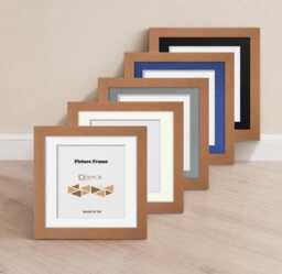 Beech Mdf Wood Effect Square Photo Frame With Mounts - Picture Poster Wedding Gifts Anniversary Gift Wall Hanging & Home Decor