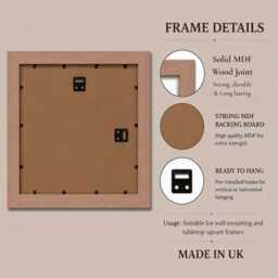 Beech Mdf Wood Effect Square Photo Frame With Mounts - Picture Poster Wedding Gifts Anniversary Gift Wall Hanging & Home Decor - thumbnail 3