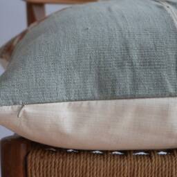 Handmade Hmong Hemp Pillow Cover Embroidered Tribal Design - 20x20 - thumbnail 4