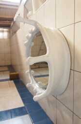 Handmade Stoneware Clay Bathroom Mirror, Towel Rack, Modern Wall Art - thumbnail 1