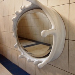 Handmade Stoneware Clay Bathroom Mirror, Towel Rack, Modern Wall Art - thumbnail 4