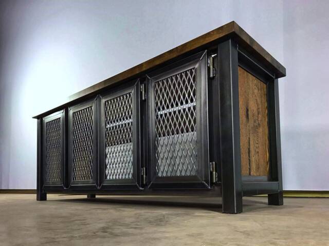 Modern Industrial Media Console, Console Table, Tv Stand, Entertainment Center, Console - image 1