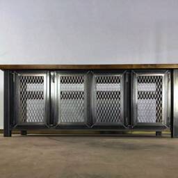 Modern Industrial Media Console, Console Table, Tv Stand, Entertainment Center, Console - thumbnail 2
