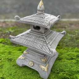 Chinese Pagoda Lantern Sculpture Asian Zen Art Statue Concrete Temple Figurine Outdoor Ornament Cement Meditation Decor - thumbnail 4