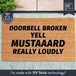 Doorbell Broken Yell Mustard Really Loudly Funny Doormat - Housewarming Gift New Home Kendrick Lamar Door Mat Dj - thumbnail 2