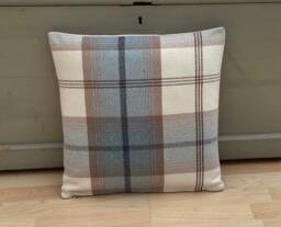 Balmoral Sky Blue Tartan Plaid Cushion Cover Country Home Decor - thumbnail 1