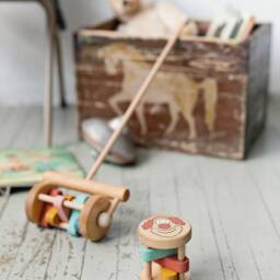 Wooden Baby Roller Rattle Vintage-Inspired Toy - thumbnail 3