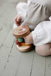 Wooden Baby Roller Rattle Vintage-Inspired Toy - thumbnail 1