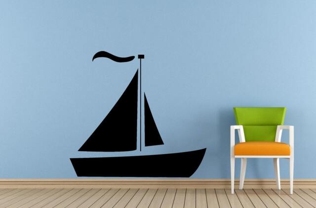Sail Boat Old Ship Yat Liner Ocean Sea Lake River Transport Wall Decal Vinyl Sticker Mural Room Decor L1692 - image 1