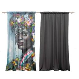 Set Of 2 Blackout Curtains, Room Divide Screen Wall Panel, African Design, Southwestern - thumbnail 2