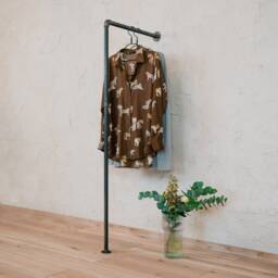 Clothes Rail Industrial Black - Wall-Mounted Delivered Ready For Assembly
