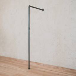 Clothes Rail Industrial Black - Wall-Mounted Delivered Ready For Assembly - thumbnail 2