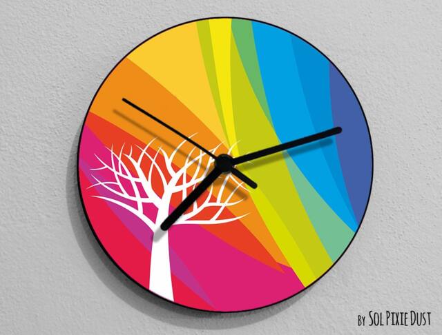 Rainbow Eucalyptus Tree Wall Clock - image 1