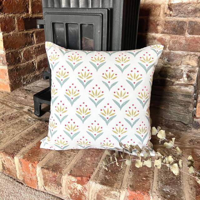 1405. Spray Duck Egg On White, Handmade 100% Cotton Cushion Cover, Various Sizes - image 1