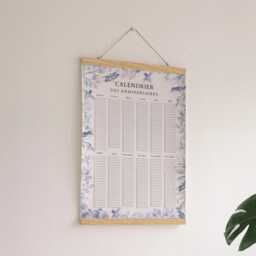 Birthday Calendar - Jouy Pattern Original & Useful Decorative Gift For Noting Birthdays - thumbnail 2