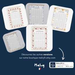 Birthday Calendar - Jouy Pattern Original & Useful Decorative Gift For Noting Birthdays - thumbnail 3