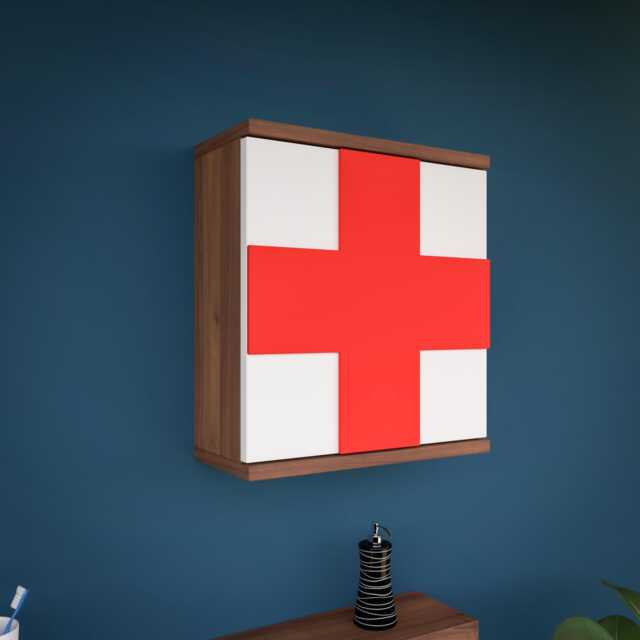 Red Cross Medicine Cabinet Thomas Eriksson Inspired Bathroom Storage - image 1