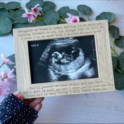 Daddy - Grandparent To Be Poem Baby Scan Photo Frame Newbaby Pregnancy Wood Gift For Announcement - thumbnail 1