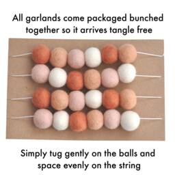 White & Silver Christmas Decoration - Felt Ball Garland Mantle Tree Bunting - thumbnail 4
