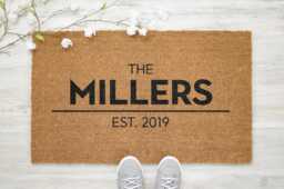 Personalized Family Name Doormat - Established Date Porch Decor Realtor Gift Housewarming Custom - thumbnail 1
