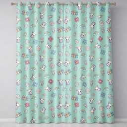 Cute Rainbow Bunny Flower Egg Pastel Kawaii Mint Background Seamless Pattern Readymade Eyelet Ring Top Thermal 100% Blackout Curtains - thumbnail 2