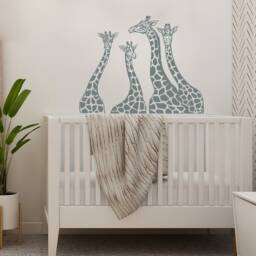 Giraffe Wall Decals Kids Room, Large Family Decal Nursery, Safari Bedroom Boy Girl Deco, Africa Playroom Sticker, Animal S50 - thumbnail 3
