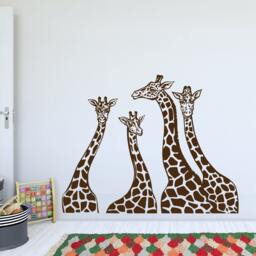 Giraffe Wall Decals Kids Room, Large Family Decal Nursery, Safari Bedroom Boy Girl Deco, Africa Playroom Sticker, Animal S50 - thumbnail 2
