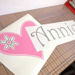 Girls Name Wall Sticker With Beautiful Heart, Girls Decal, Bedroom Decor, Art, Stickers - thumbnail 2